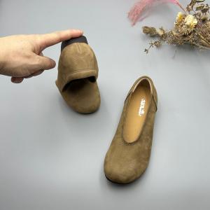 Casual Cozy Leather Slip-On Granny Flats