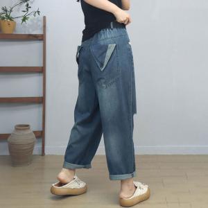 High Waist Straight Leg Ripped Jeans