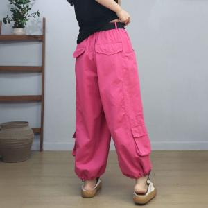 Drawstring Leg Closure Wide Leg Balloon Pants