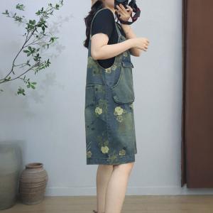 Summer Printed Wide Leg 90s Overalls Shorts