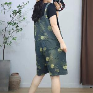 Summer Printed Wide Leg 90s Overalls Shorts