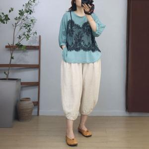 Lace Vest Ramie Layering Oversized Blouse