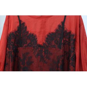 Lace Vest Ramie Layering Oversized Blouse