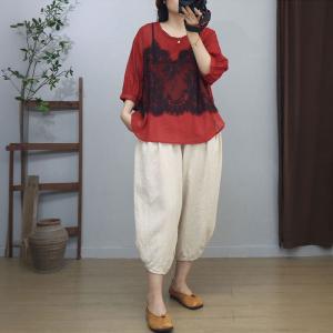Lace Vest Ramie Layering Oversized Blouse