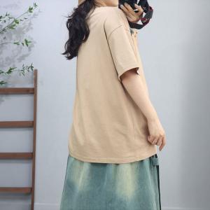 Chinese Pankou Oversized Cotton T-shirt