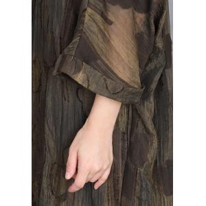 Side Slits Jacquard Silk Sheer Shift Dress