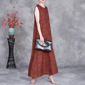 Elegant Crochet Lace Loose Sleeveless Dress