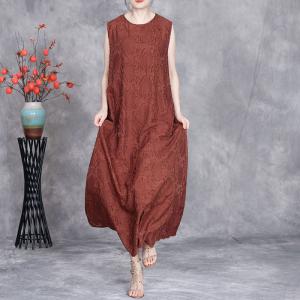Elegant Crochet Lace Loose Sleeveless Dress