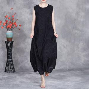 Elegant Crochet Lace Loose Sleeveless Dress