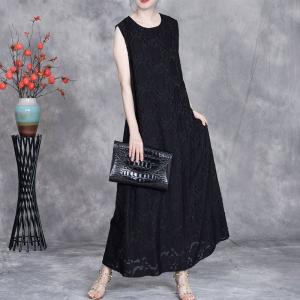 Elegant Crochet Lace Loose Sleeveless Dress