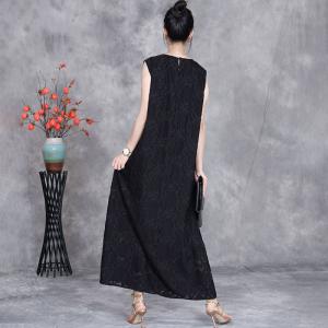 Elegant Crochet Lace Loose Sleeveless Dress