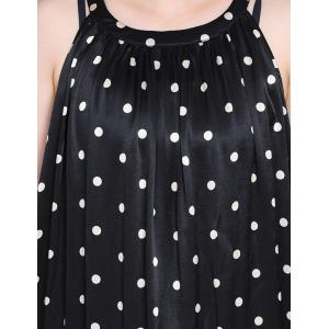 Black Polka Dot Silk Maxi Prom Slip Dress