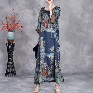 Long Pankou Silk Painted Eastern Dress
