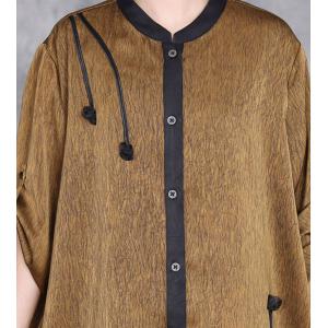 Stereo Applique Silk Tunic Blouse with Wide Leg Pant Sets