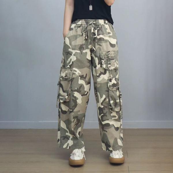 Versatile Womens Baggy Camo Cargo Pants