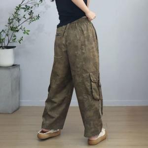 Versatile Womens Baggy Camo Cargo Pants