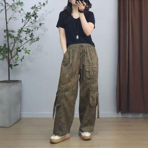 Versatile Womens Baggy Camo Cargo Pants