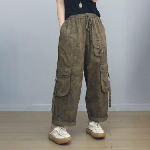Versatile Womens Baggy Camo Cargo Pants