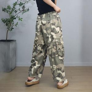 Versatile Womens Baggy Camo Cargo Pants