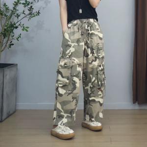 Versatile Womens Baggy Camo Cargo Pants