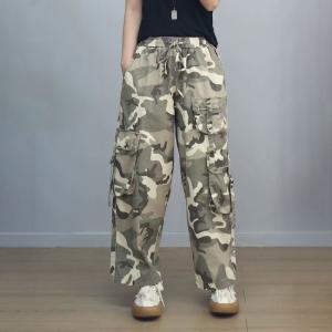 Versatile Womens Baggy Camo Cargo Pants