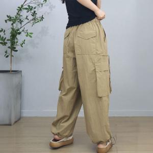 Front Pockets Drawstring Legs Tassel Joggings