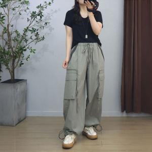 Front Pockets Drawstring Legs Tassel Joggings