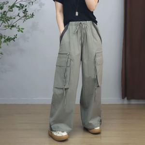 Front Pockets Drawstring Legs Tassel Joggings