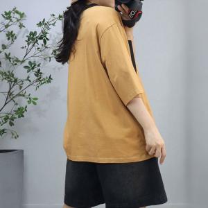 Bi-Colored Chest Pocket Cotton Oversized T-shirt