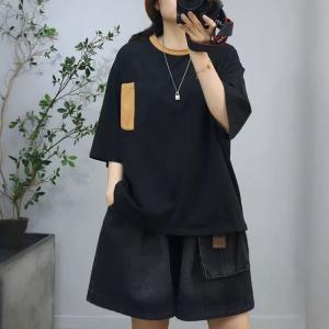 Bi-Colored Chest Pocket Cotton Oversized T-shirt