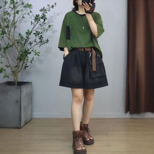 Bi-Colored Chest Pocket Cotton Oversized T-shirt