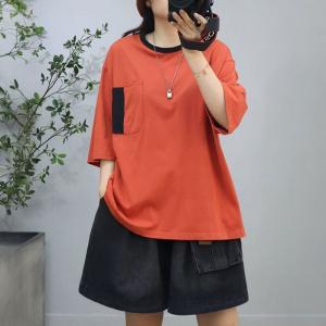 Bi-Colored Chest Pocket Cotton Oversized T-shirt