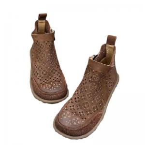 Folk Style Hollow Out Boho Ankle Boots