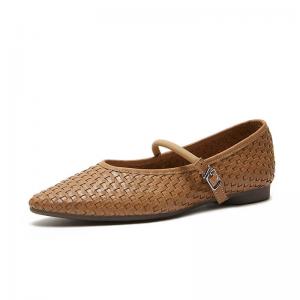 Business Elegant Pointed Toe Knitting Mary Jane Flats