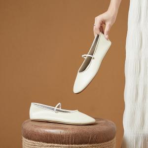 Pointed Toe Shallow Flat Mary Jane Shoes