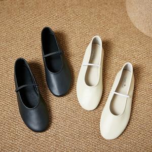 Pointed Toe Shallow Flat Mary Jane Shoes