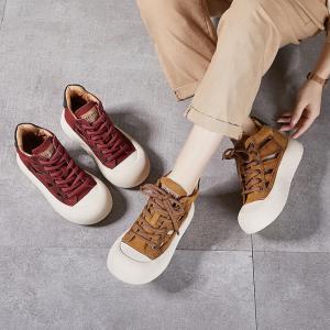Street Style Wedge High Top Sneakers for Women