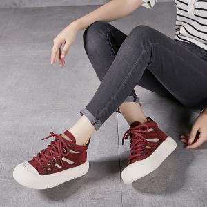 Street Style Wedge High Top Sneakers for Women