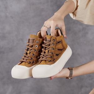 Street Style Wedge High Top Sneakers for Women