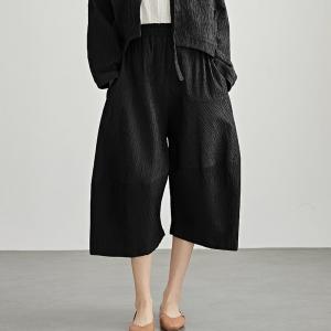 High Waist Minimalist Cropped Barrel Pants