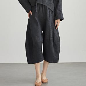 High Waist Minimalist Cropped Barrel Pants