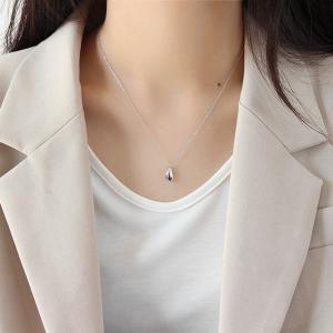 Water Drop Silver Collarbone Necklace