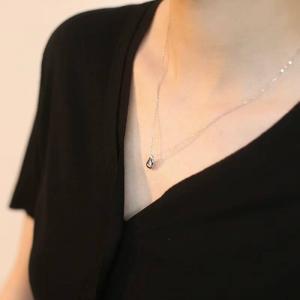 Water Drop Silver Collarbone Necklace