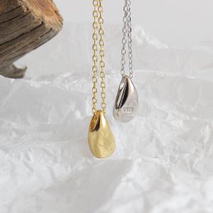 Water Drop Silver Collarbone Necklace