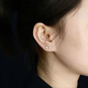 Minimalist Silver Freshwater Pearl S925 Stud Earrings