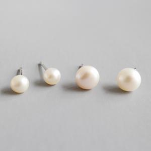 Minimalist Silver Freshwater Pearl S925 Stud Earrings