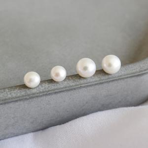 Minimalist Silver Freshwater Pearl S925 Stud Earrings