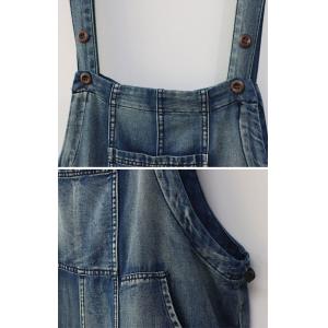 Drawstring Legs Light Wash Baggy Midi Overalls