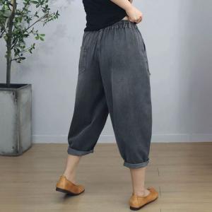 Colorful Frog Buttons Light Wash Carrot Jeans