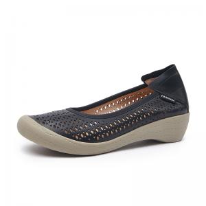 Low Chunky Heels Hollow Out Breathable Mom Shoes